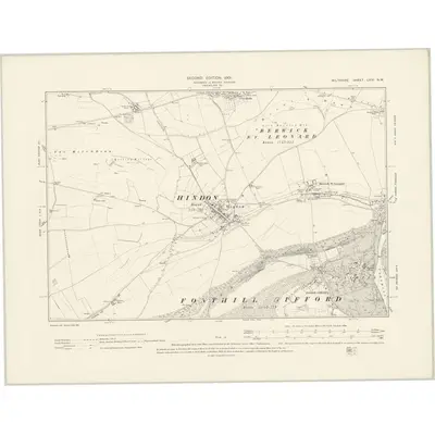 1899 Map of Wiltshire LXIV.NW, 1901 Print