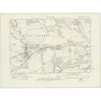 1923 Map of Wiltshire LXIV.SE, 1926 Print