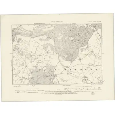 1900 Map of Wiltshire LXIV.SW, 1902 Print