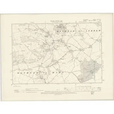1900 Map of Wiltshire LXIX.SW, 1902 Print