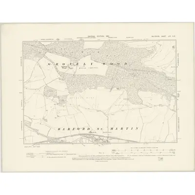 1899 Map of Wiltshire LXV.NE, 1901 Print