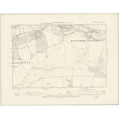 1899 Map of Wiltshire LXV.SE, 1901 Print