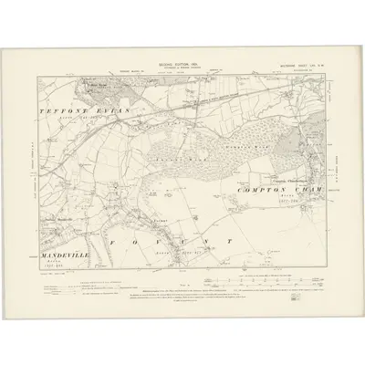 1899 Map of Wiltshire LXV.SW, 1901 Print