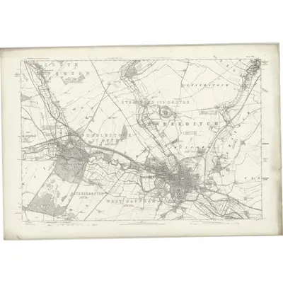 1877 Map of Wiltshire LXVI, 1887 Print