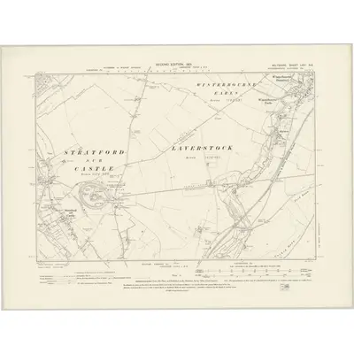 1900 Map of Wiltshire LXVI.NE, 1901 Print