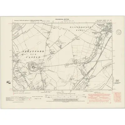 1939 Map of Wiltshire LXVI.NE, 1948 Print