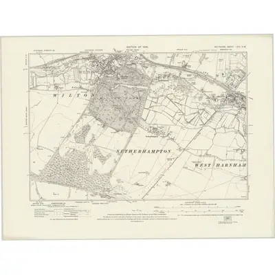 1923 Map of Wiltshire LXVI.SW, 1928 Print