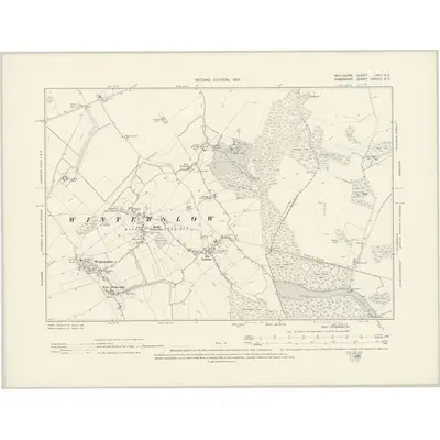 1900 Map of Wiltshire LXVII.NE, 1901 Print