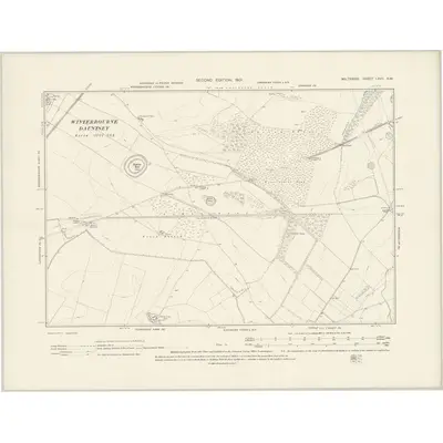 1900 Map of Wiltshire LXVII.NW, 1901 Print