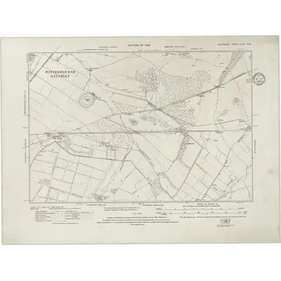 1923 Map of Wiltshire LXVII.NW, 1935 Print