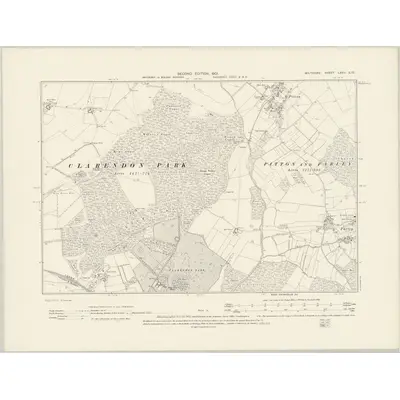 1900 Map of Wiltshire LXVII.SW, 1901 Print