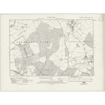 1923 Map of Wiltshire LXVII.SW, 1947 Print