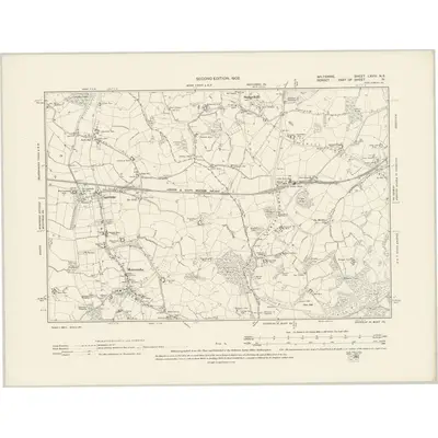 1900 Map of Wiltshire LXVIII.NE, 1902 Print