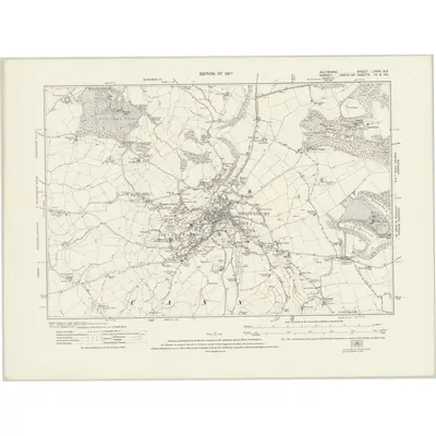 1924 Map of Wiltshire LXVIII.SE, 1927 Print