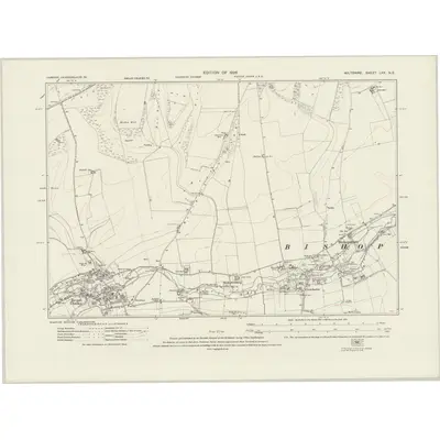1923 Map of Wiltshire LXX.NE, 1926 Print