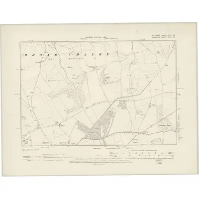 1900 Map of Wiltshire LXX.SE, 1901 Print