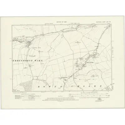 1924 Map of Wiltshire LXX.SW, 1927 Print