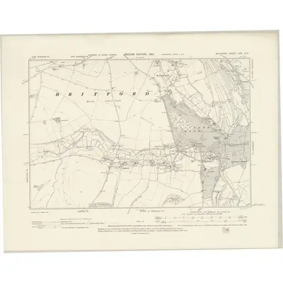 1900 Map of Wiltshire LXXI.NE, 1901 Print