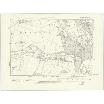 1924 Map of Wiltshire LXXI.NE, 1927 Print