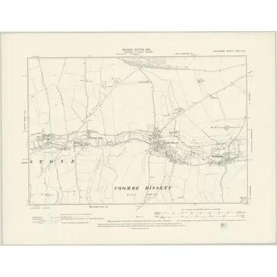 1900 Map of Wiltshire LXXI.NW, 1901 Print