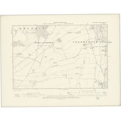 1899 Map of Wiltshire LXXI.SE, 1901 Print