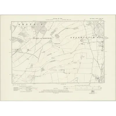1924 Map of Wiltshire LXXI.SE, 1927 Print
