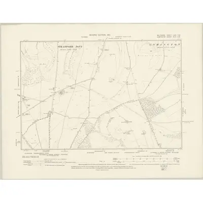 1900 Map of Wiltshire LXXI.SW, 1901 Print