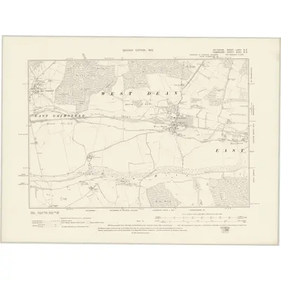 1899 Map of Wiltshire LXXII.NE, 1902 Print