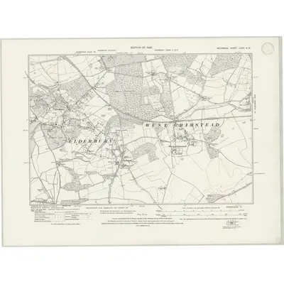 1924 Map of Wiltshire LXXII.NW, 1946 Print