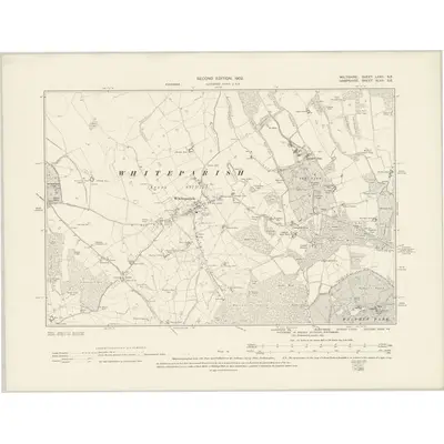 1900 Map of Wiltshire LXXII.SE, 1902 Print