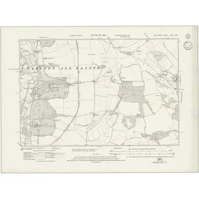 1924 Map of Wiltshire LXXII.SW, 1943 Print
