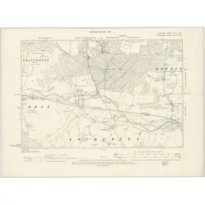 1900 Map of Wiltshire LXXIII.NW, 1901 Print