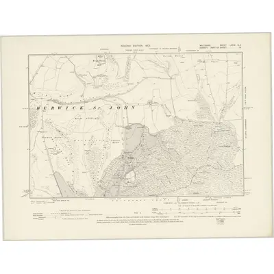 1900 Map of Wiltshire LXXIV.NE, 1902 Print