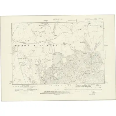 1924 Map of Wiltshire LXXIV.NE, 1926 Print