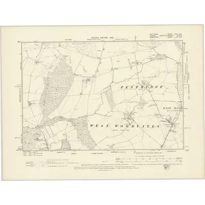 1900 Map of Wiltshire LXXV.NW, 1902 Print