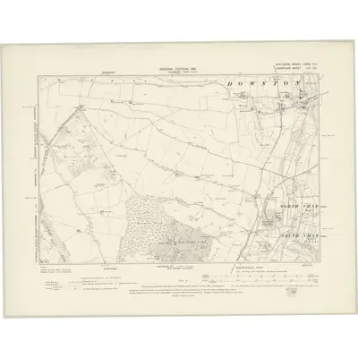 1899 Map of Wiltshire LXXVI.NE, 1901 Print