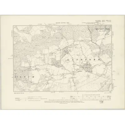 1900 Map of Wiltshire LXXVII.NE, 1902 Print