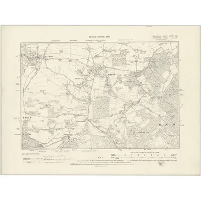 1900 Map of Wiltshire LXXVII.NW, 1902 Print
