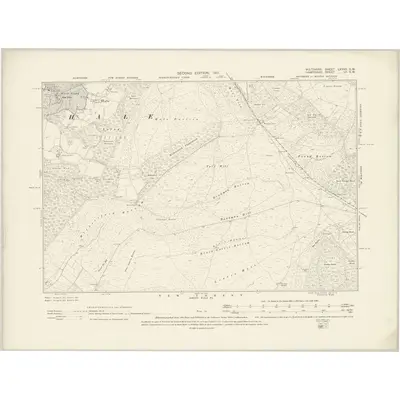 1900 Map of Wiltshire LXXVII.SW, 1901 Print