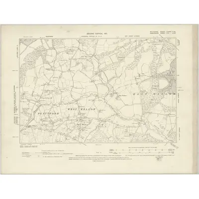 1900 Map of Wiltshire LXXVIII.NW, 1901 Print