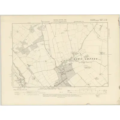 1898 Map of Wiltshire V.NW, 1903 Print