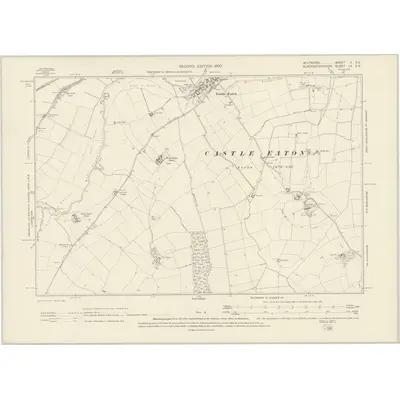 1898 Map of Wiltshire V.SE, 1900 Print