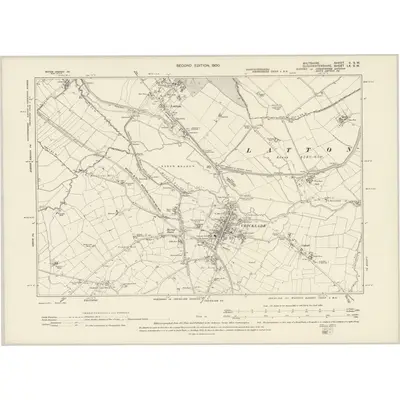 1898 Map of Wiltshire V.SW, 1900 Print