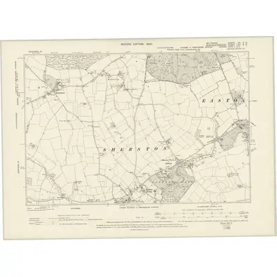 1899 Map of Wiltshire VII.SE, 1900 Print