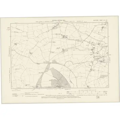 1898 Map of Wiltshire VIII.NE, 1900 Print