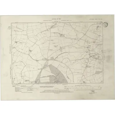1919 Map of Wiltshire VIII.NE, 1934 Print