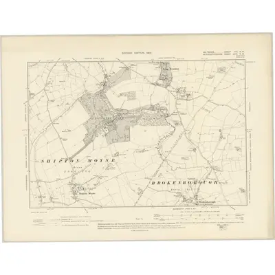 1898 Map of Wiltshire VIII.NW, 1903 Print