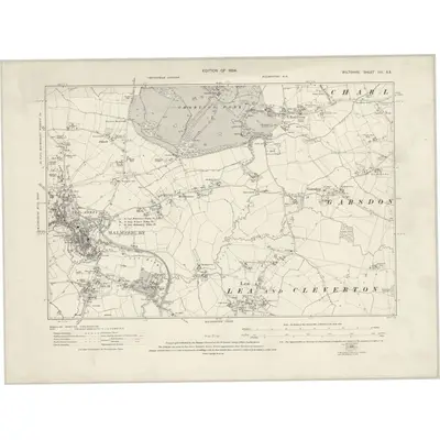 1919 Map of Wiltshire VIII.SE, 1924 Print