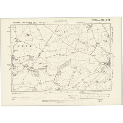 1899 Map of Wiltshire VIII.SW, 1900 Print