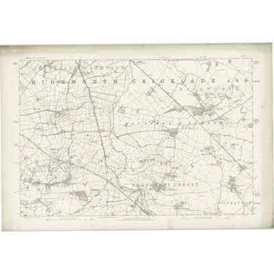 1875 Map of Wiltshire X, 1887 Print